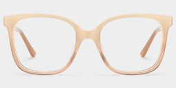 Caroline Beige Quadratisch Brille2