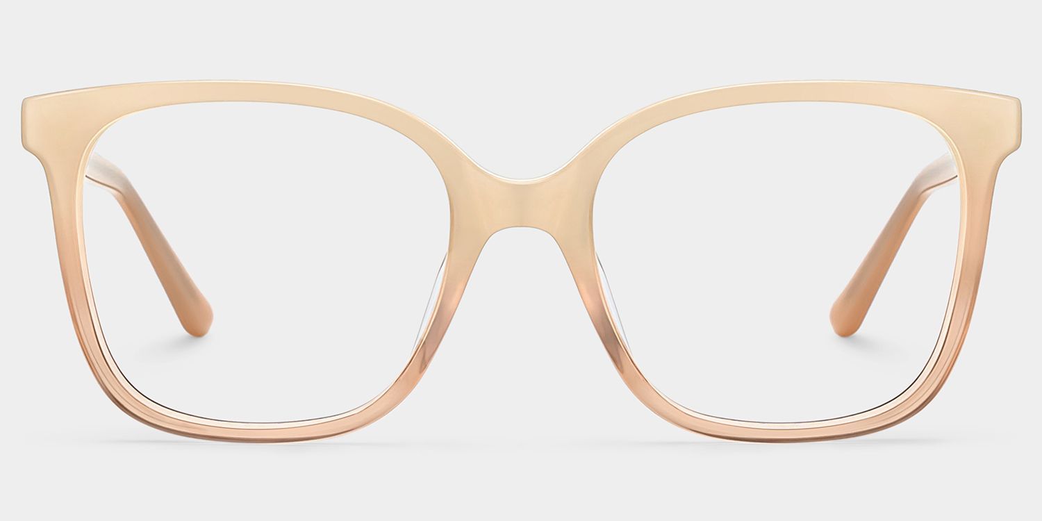 Caroline Beige Dünne Quadratische Brillengestelle zum Verkauf | ZEELOOL2