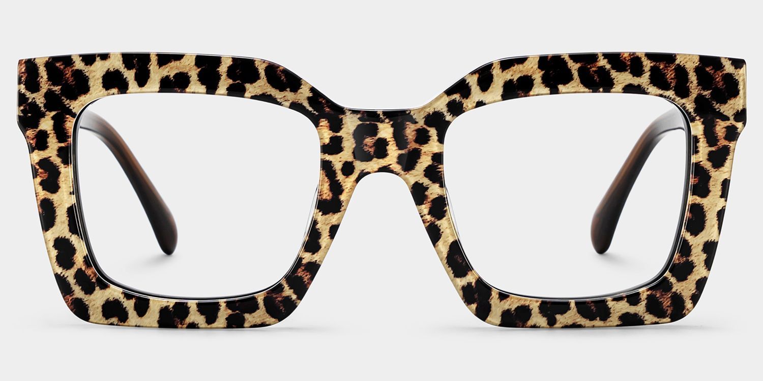 Megan quadratische Acetatrahmenbrille mit Leopardenmuster für Damen | ZEELOOL3