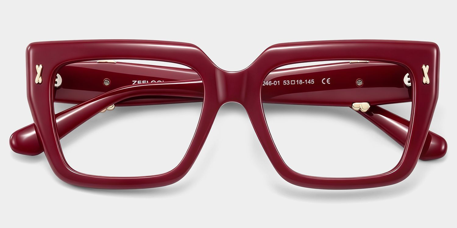 Ophelia Rote Quadratische Brille | ZEELOOL2