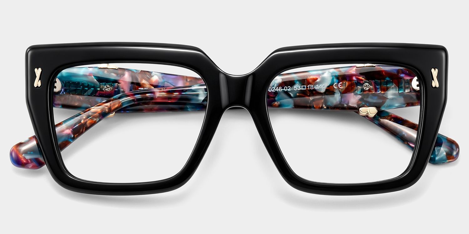 Ophelia Schwarze Quadratische Brille | ZEELOOL3
