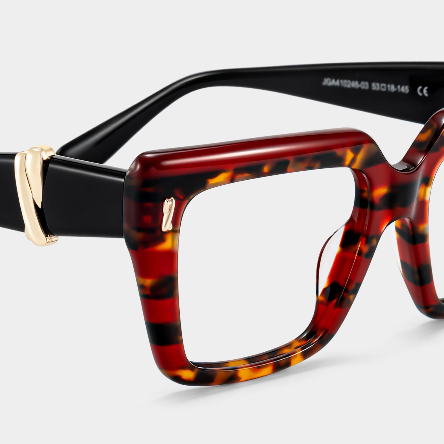 Ophelia Rote Schildpatt-Quadratbrille | ZEELOOL6