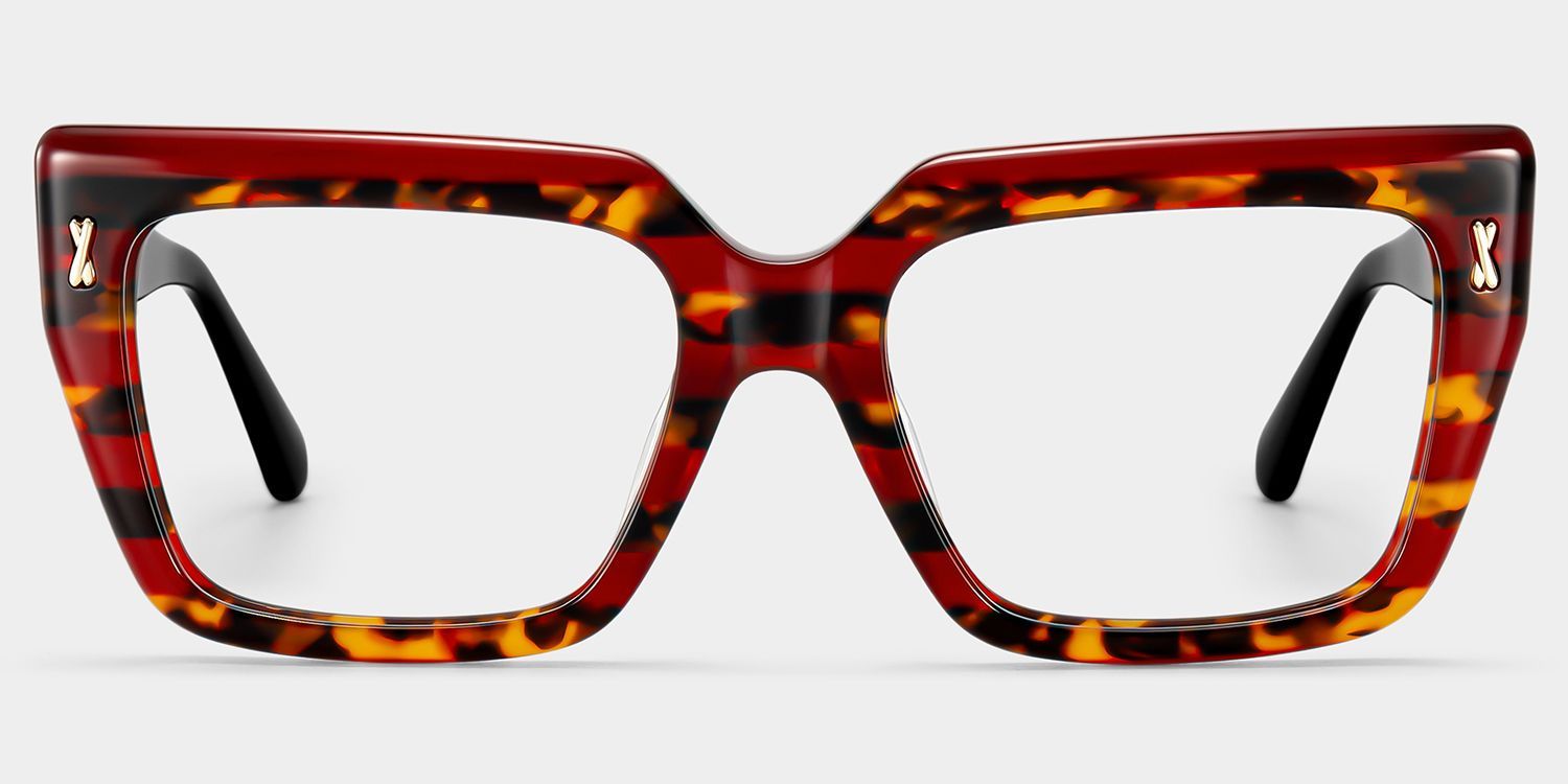 Ophelia Rote Schildpatt-Quadratbrille | ZEELOOL2
