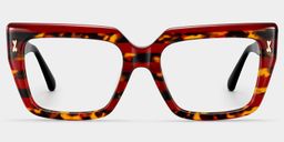 Ophelia Rot-Tortoise Quadratisch Brille2