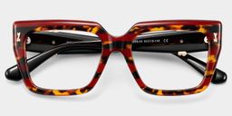Ophelia Rot-Tortoise Quadratisch Brille3