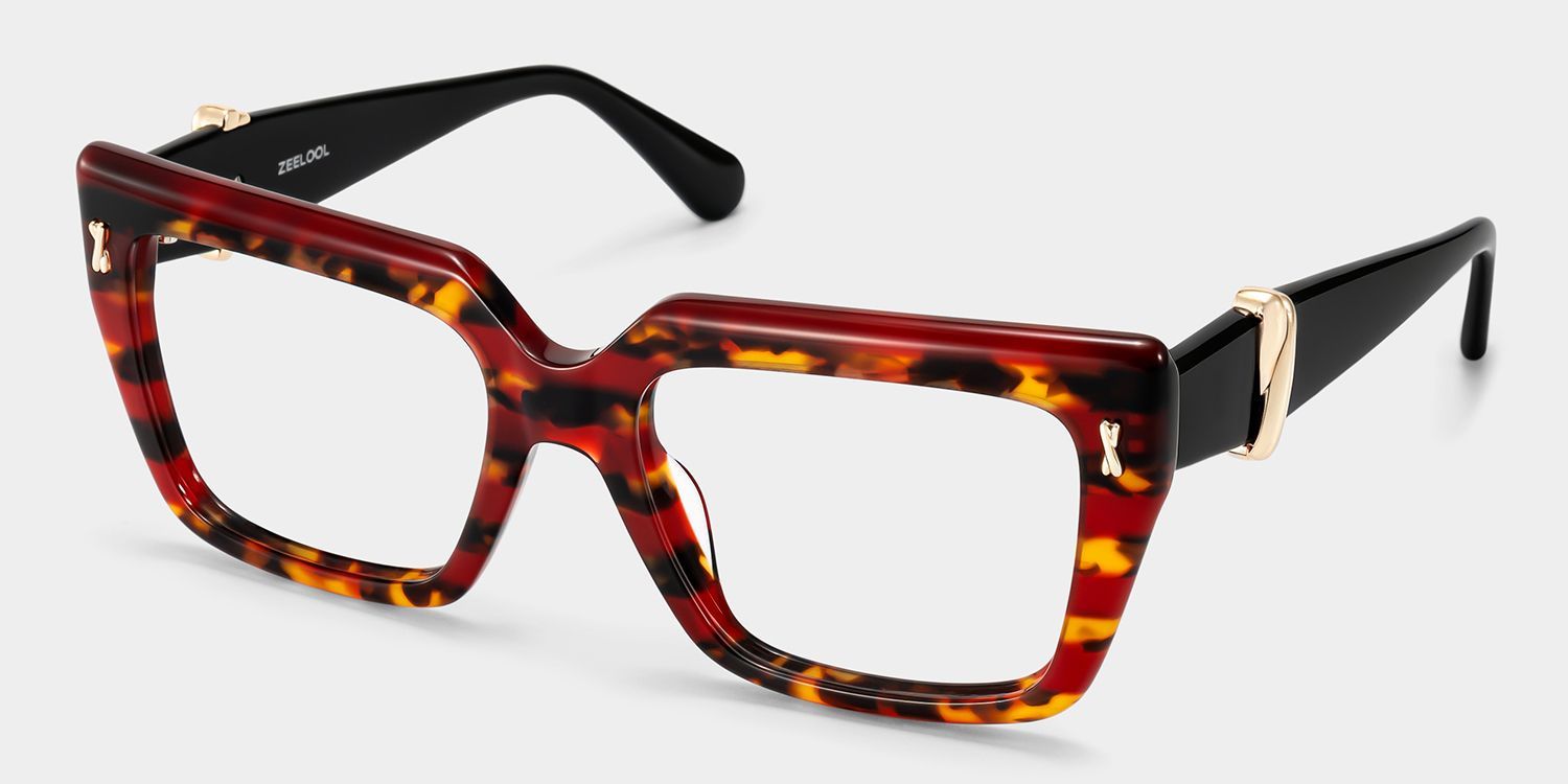 Ophelia Rote Schildpatt-Quadratbrille | ZEELOOL4