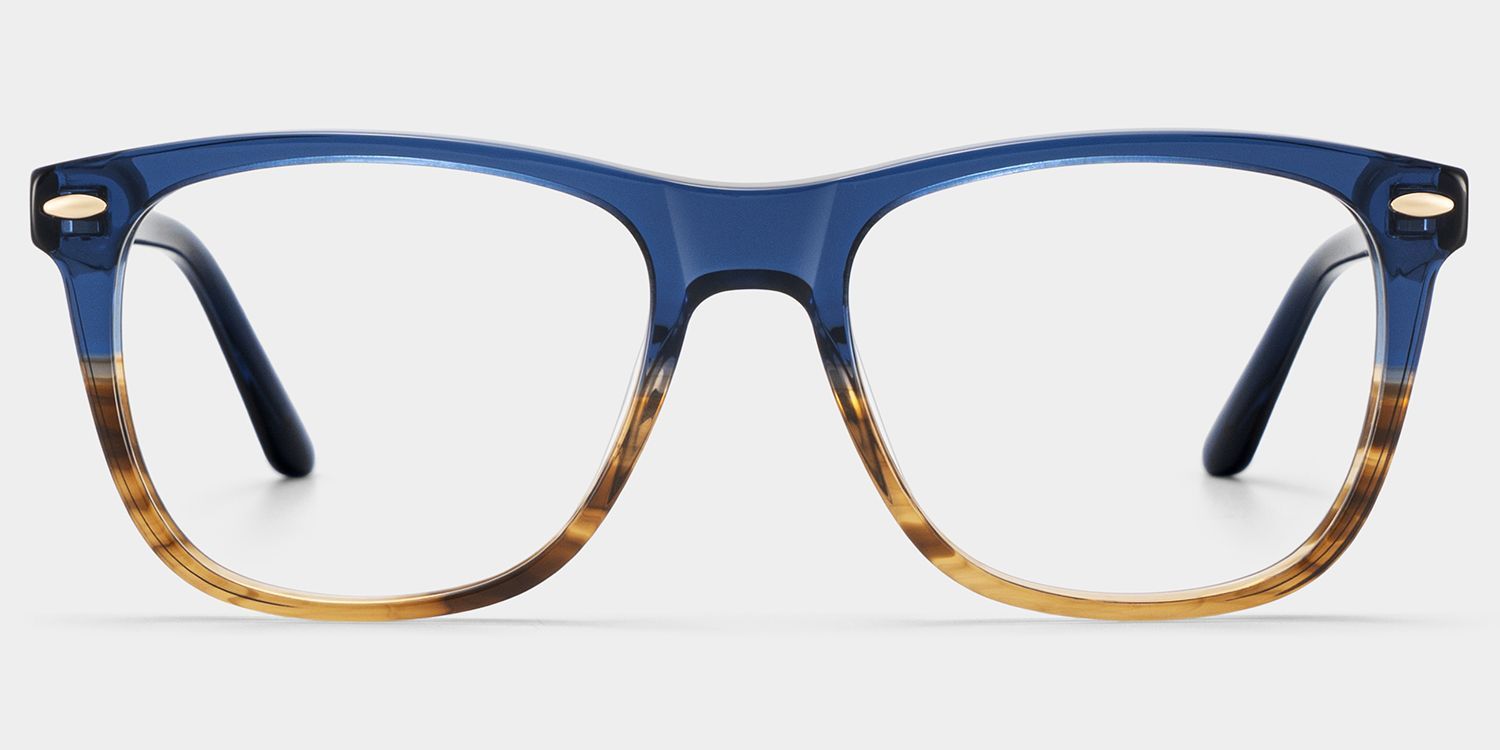 Atlas Zweifarbige Rechteck-Azetatrahmenbrille für Herren | ZEELOOL2