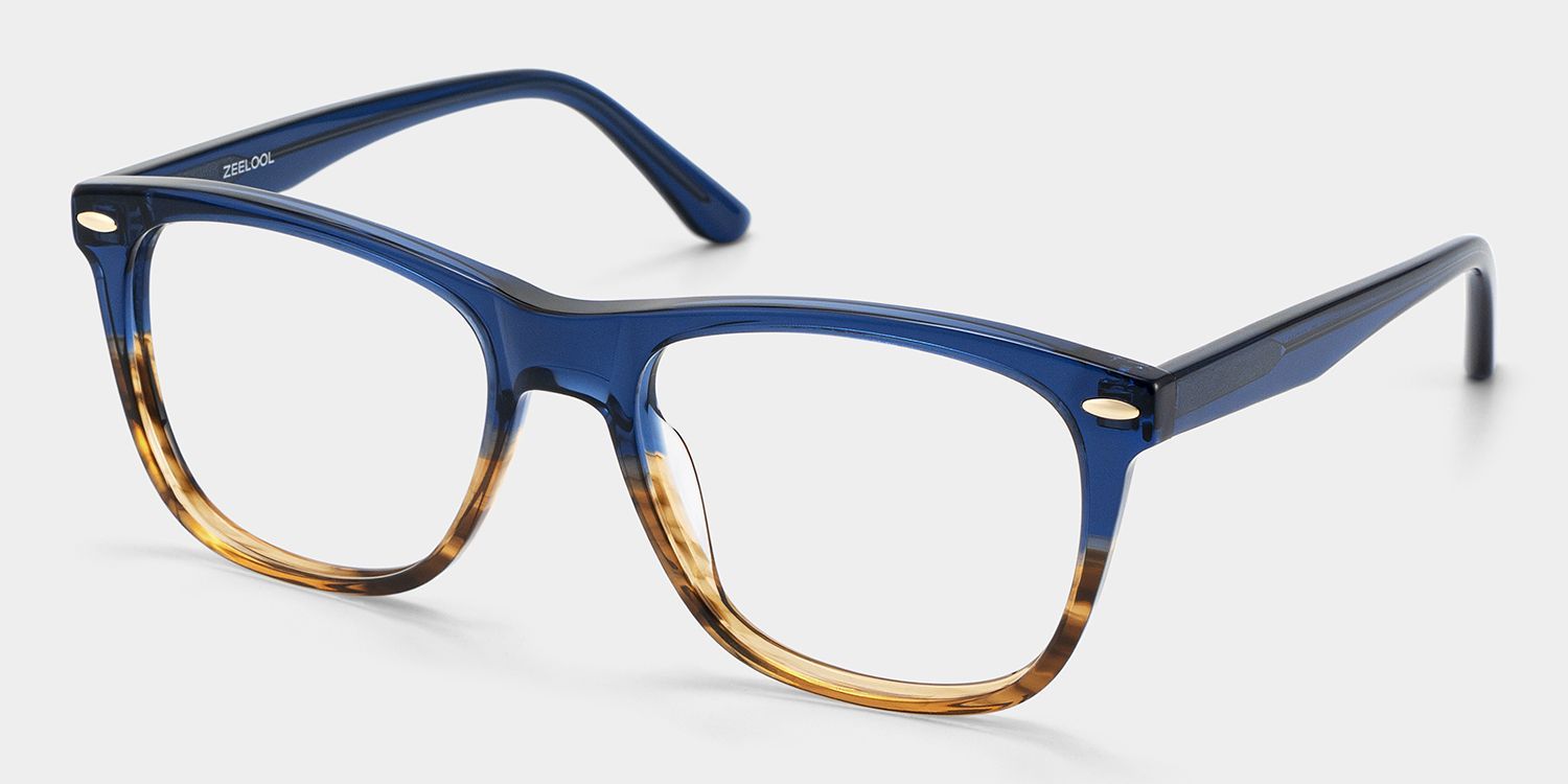Atlas Zweifarbige Rechteck-Azetatrahmenbrille für Herren | ZEELOOL4