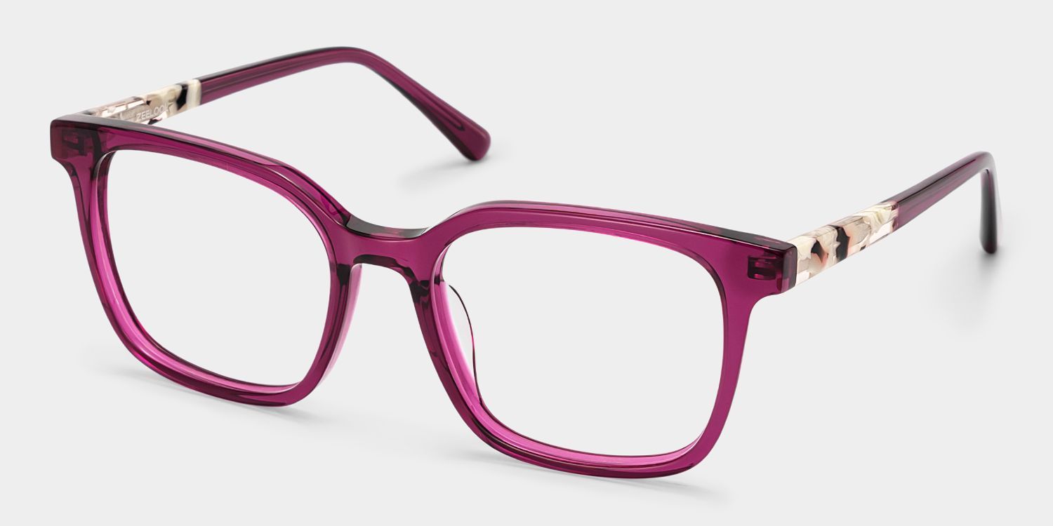 Freya Rote Quadratische Azetat-Brille für Damen | ZEELOOL4