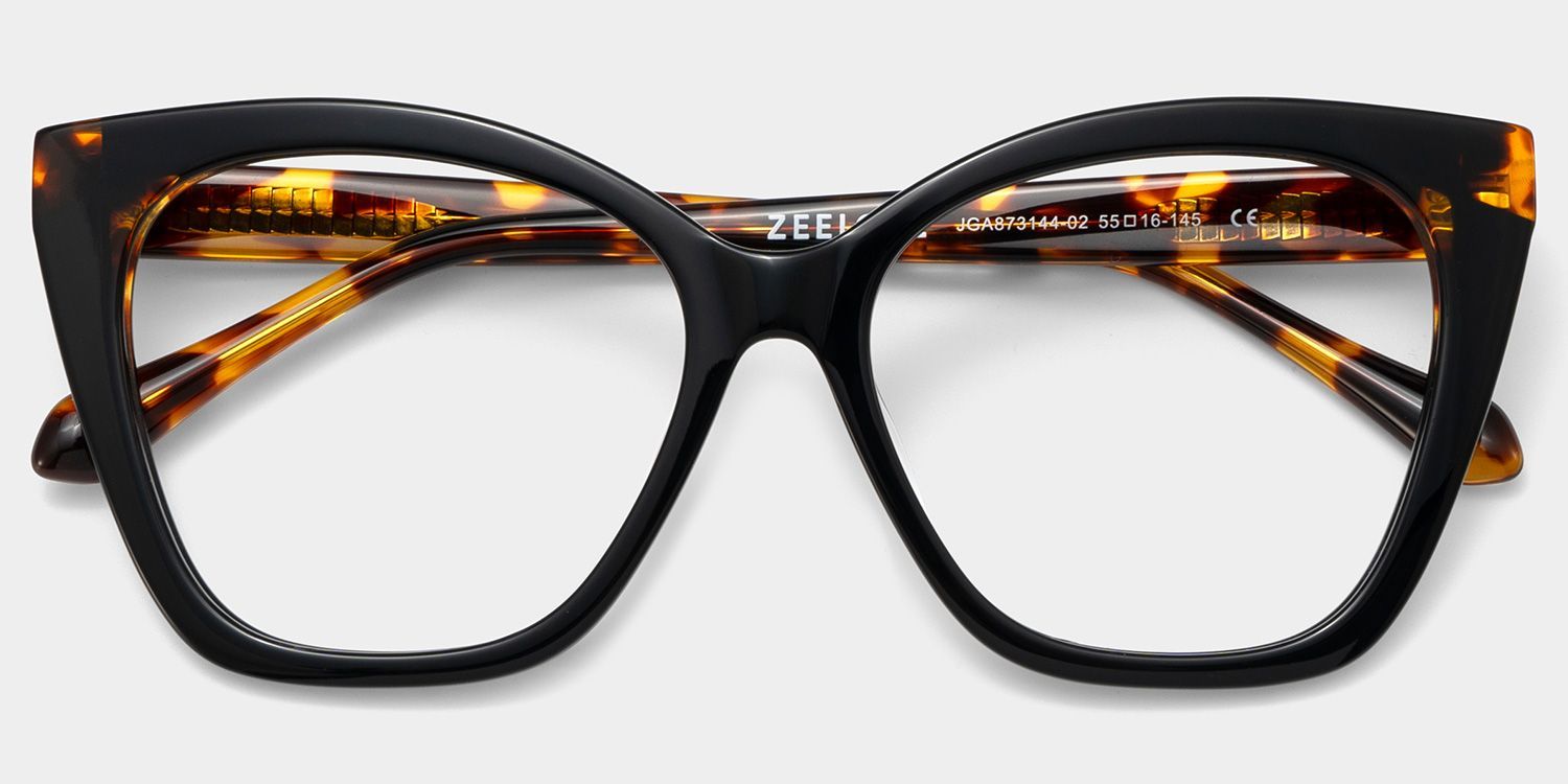 Kira Schwarze Brille mit Schmetterlingsrahmen Online | ZEELOOL2