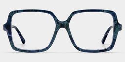 Elena Blau-Tortoise Quadratisch Brille3