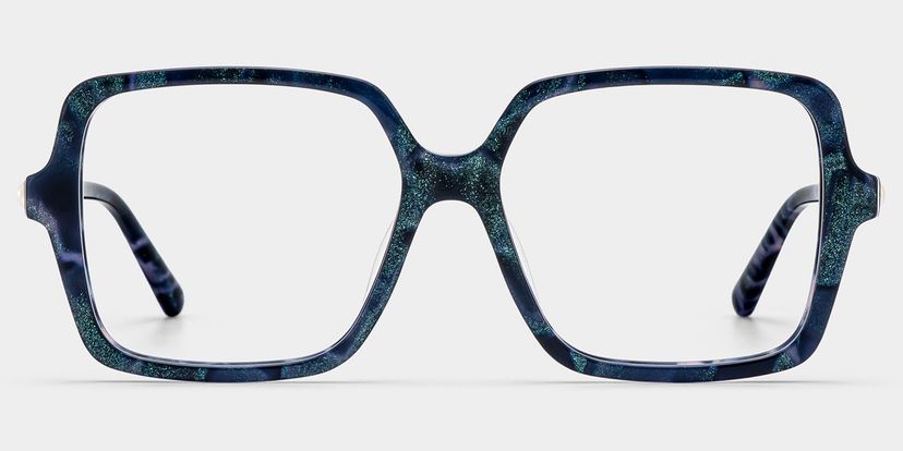 Elena Blau-Tortoise Quadratisch Brille
