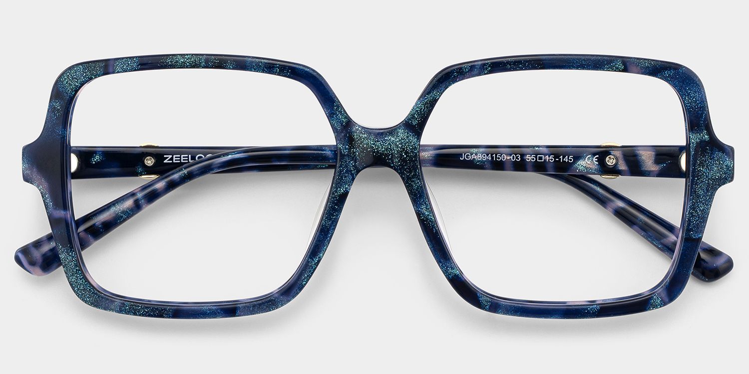 Blaue Schildpatt Elena Quadratbrille kaufen | ZEELOOL4