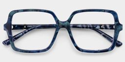 Elena Blau-Tortoise Quadratisch Brille4