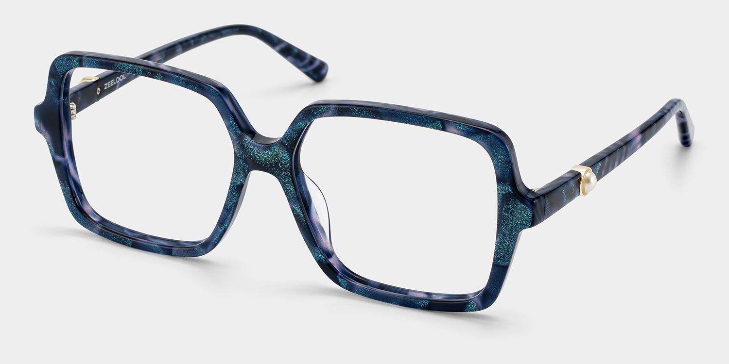 Blaue Schildpatt Elena Quadratbrille kaufen | ZEELOOL5