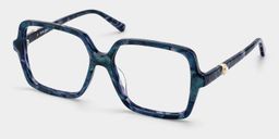Elena Blau-Tortoise Quadratisch Brille5