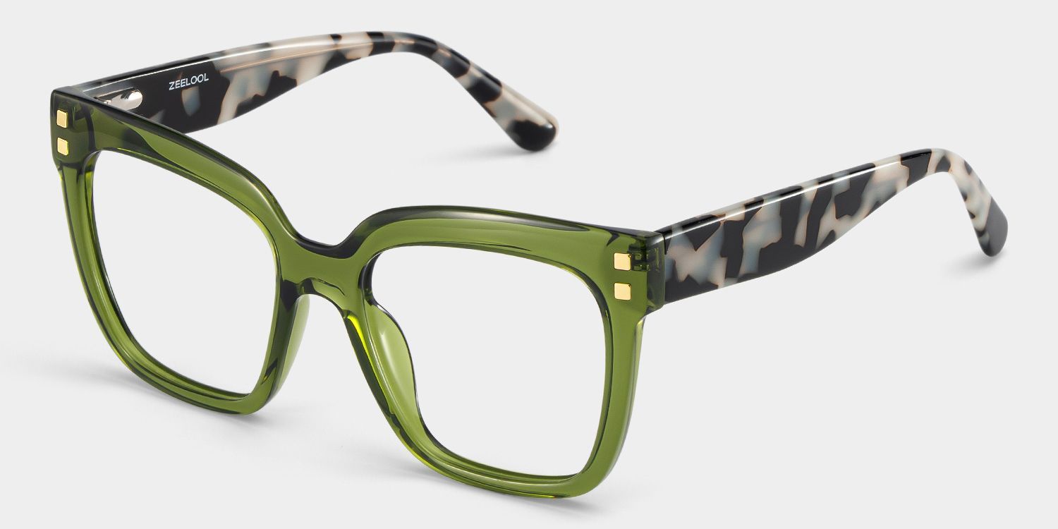 Minguela grüne quadratische Rahmenbrille Online | ZEELOOL2