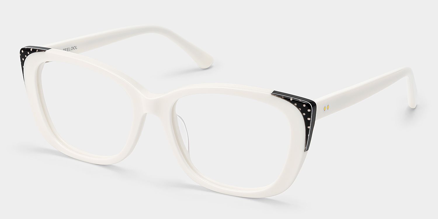 Madeline Weiße Cat-Eye-Brillen im Angebot | ZEELOOL5