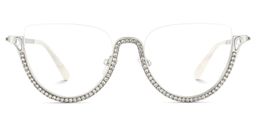 Wanda Silber Cateye Brille1