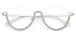 Wanda Silber Cateye Brille2