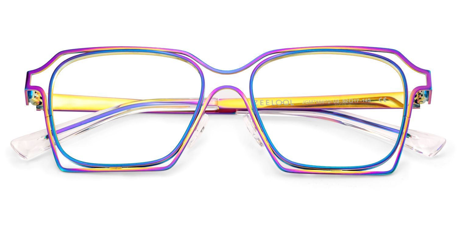 Foday Korrektionsbrille mit irisierendem Gestell in geometrischer Form5