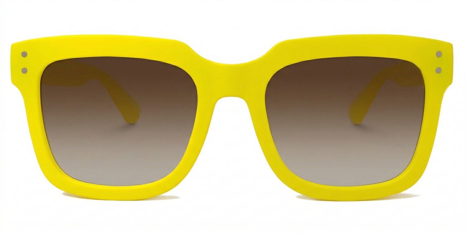 Liizbeett Quadratische Gelbe Korrektionssonnenbrille | ZEELOOL0