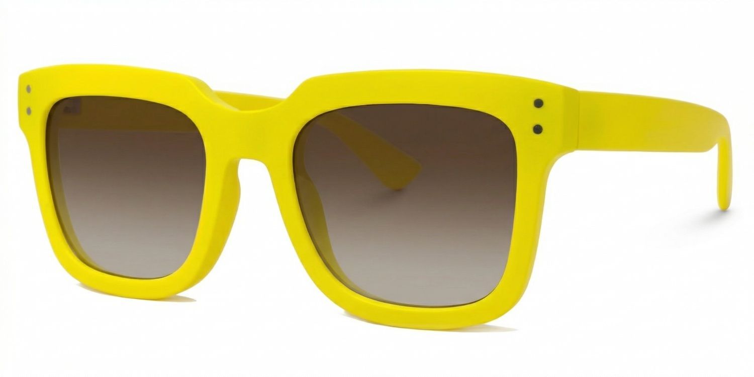 Liizbeett Quadratische Gelbe Korrektionssonnenbrille | ZEELOOL1