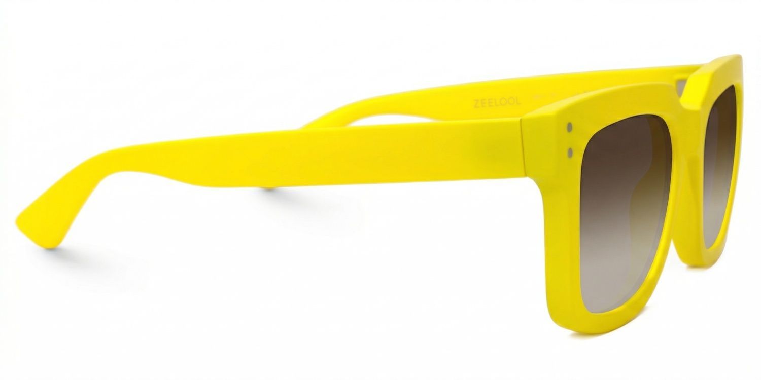 Liizbeett Quadratische Gelbe Korrektionssonnenbrille | ZEELOOL2