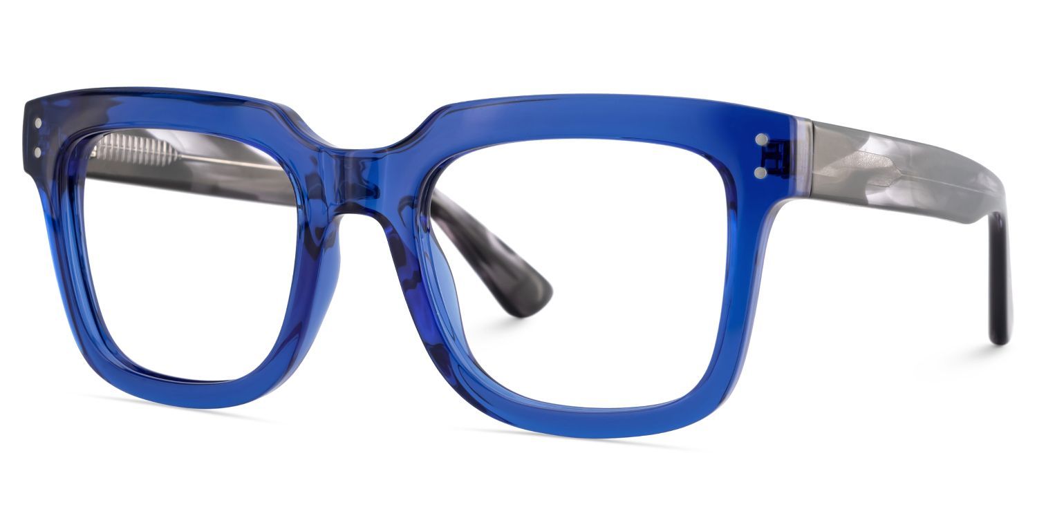 Quadratische Brillen für Herren in Blau4