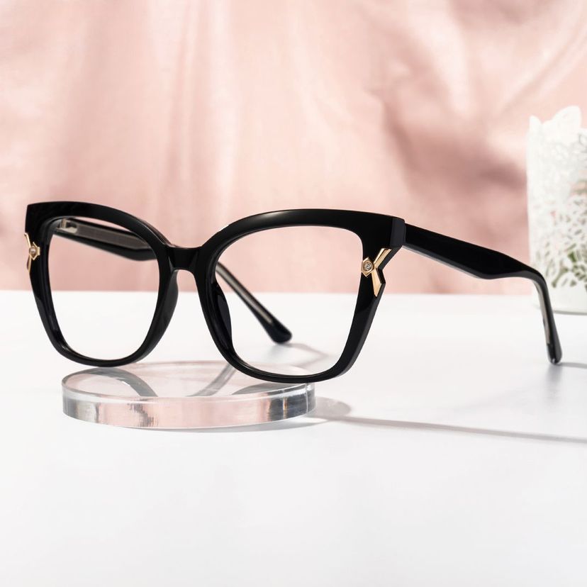 Nunnally Schwarz Cateye Brille