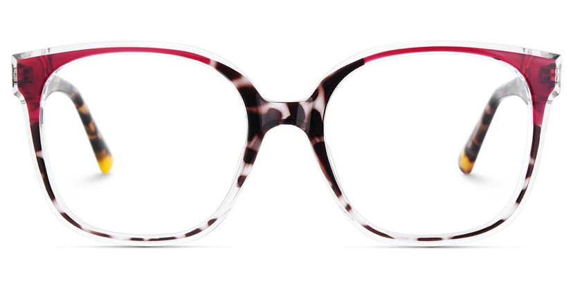 Siner Rot-Tortoise Quadratisch Brille