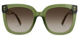Ebony Grün-Tortoise Quadratisch Sonnenbrille0