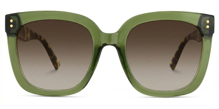 Ebony Grün-Tortoise Quadratisch Brille