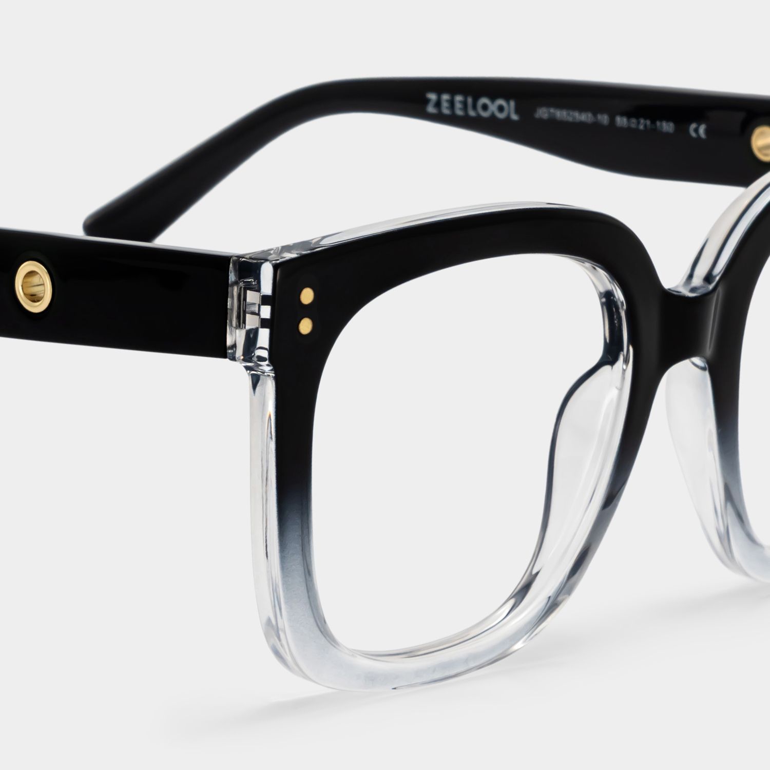 TR90 Ebony-Brillen, quadratische Ebony-Brillen - Zeelool Brillen5