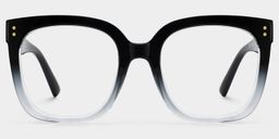 Ebony Schwarz-Klar Quadratisch Brille1