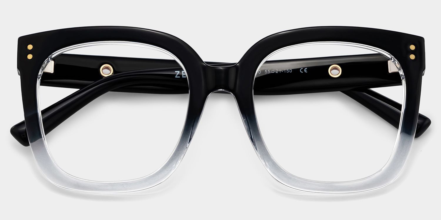 TR90 Ebony-Brillen, quadratische Ebony-Brillen - Zeelool Brillen2