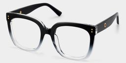 Ebony Schwarz-Klar Quadratisch Brille3
