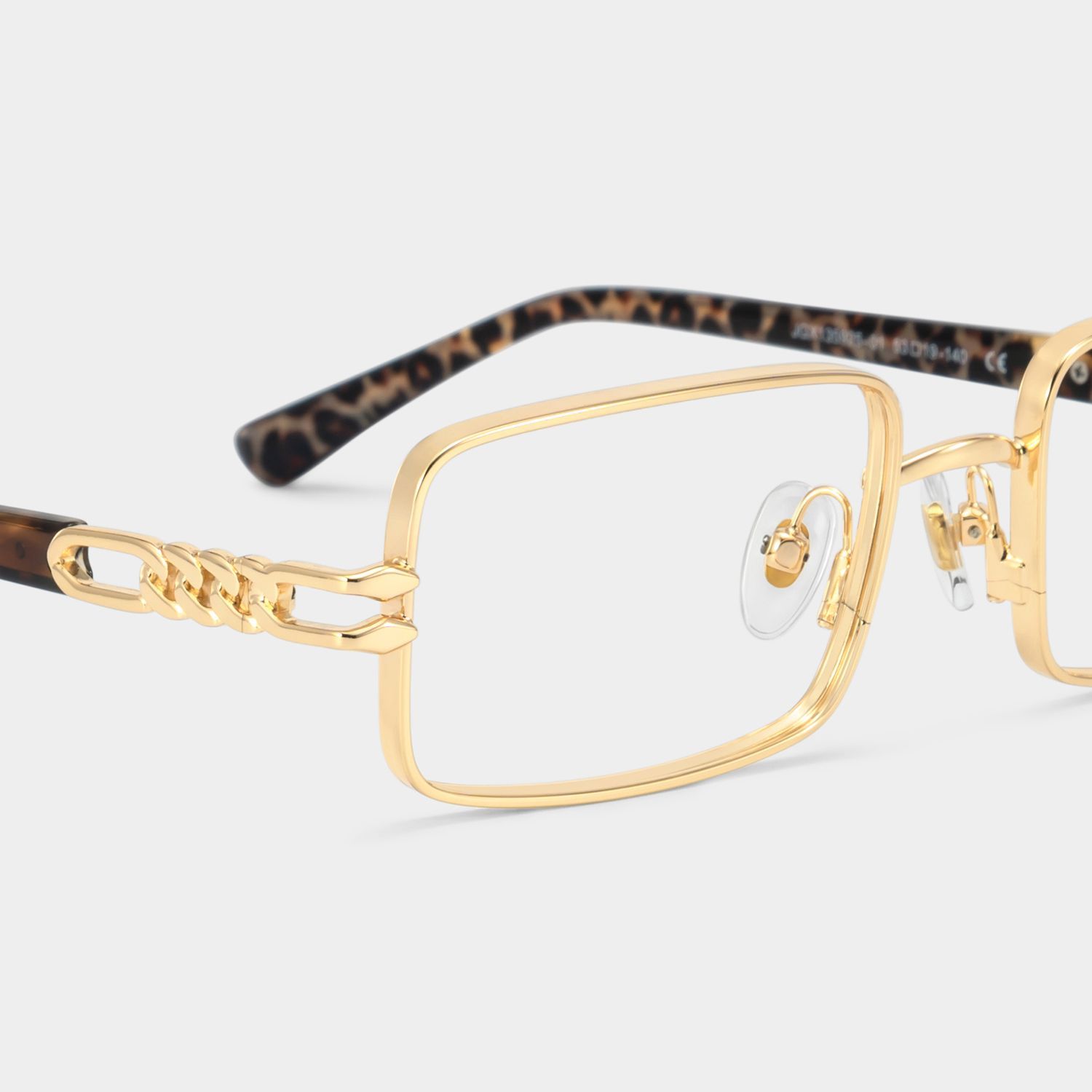 Olivia Rechteckige Brille in Gold | ZEELOOL6