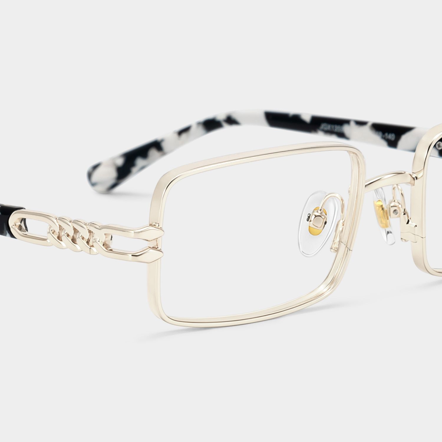 Olivia Rechteckige Brille in Hellgold | ZEELOOL6