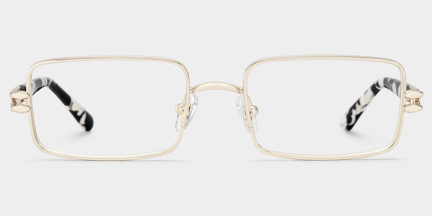 Olivia Rechteckige Brille in Hellgold | ZEELOOL2