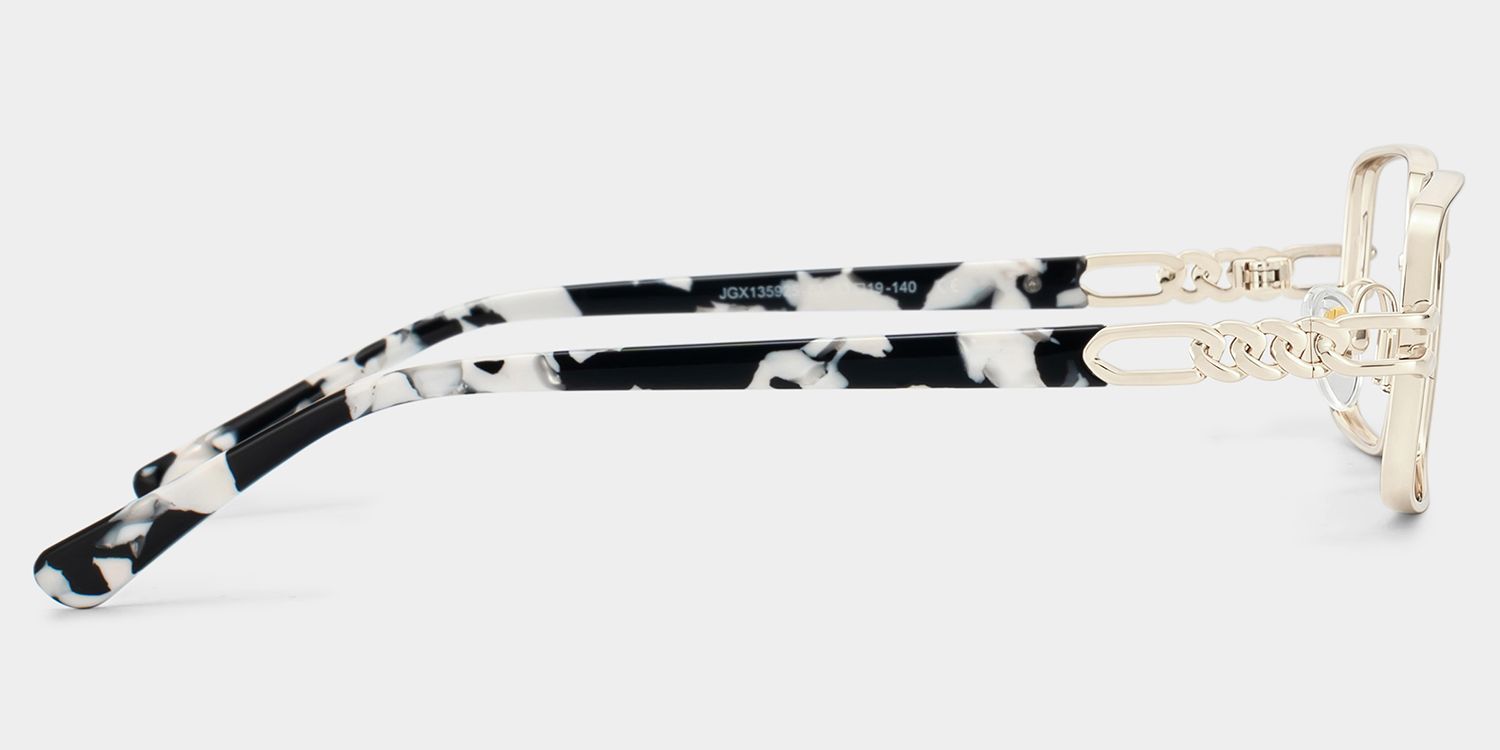 Olivia Rechteckige Brille in Hellgold | ZEELOOL5