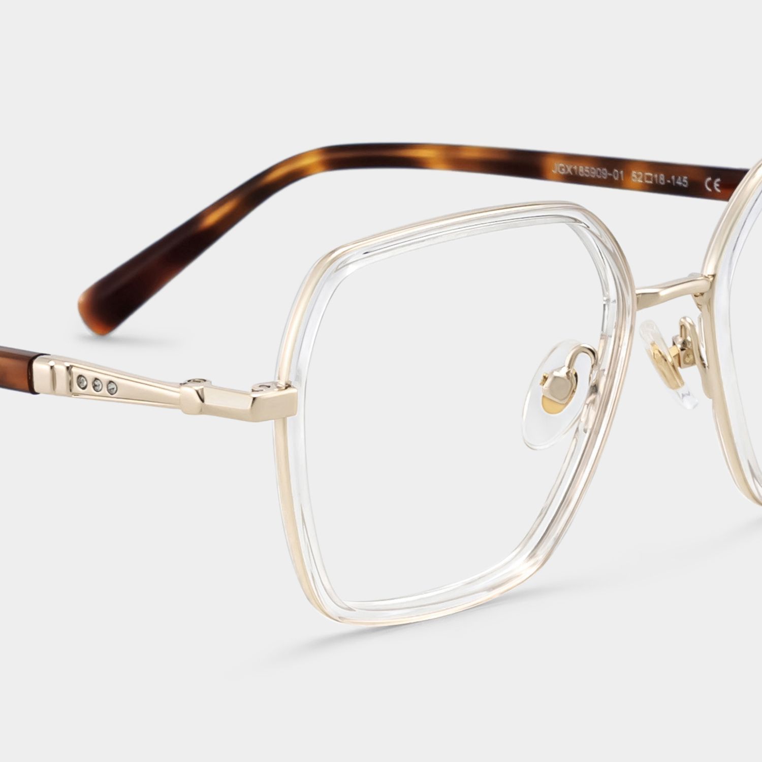 Sophie Klare Geometrische Brille mit Materialmix-Fassung für Damen | ZEELOOL6