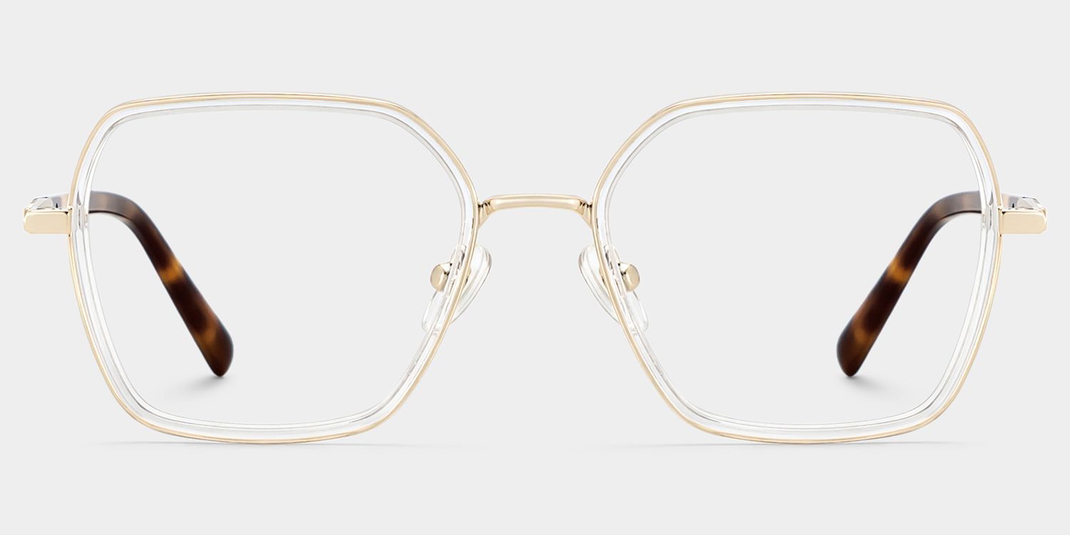Sophie Klare Geometrische Brille mit Materialmix-Fassung für Damen | ZEELOOL2
