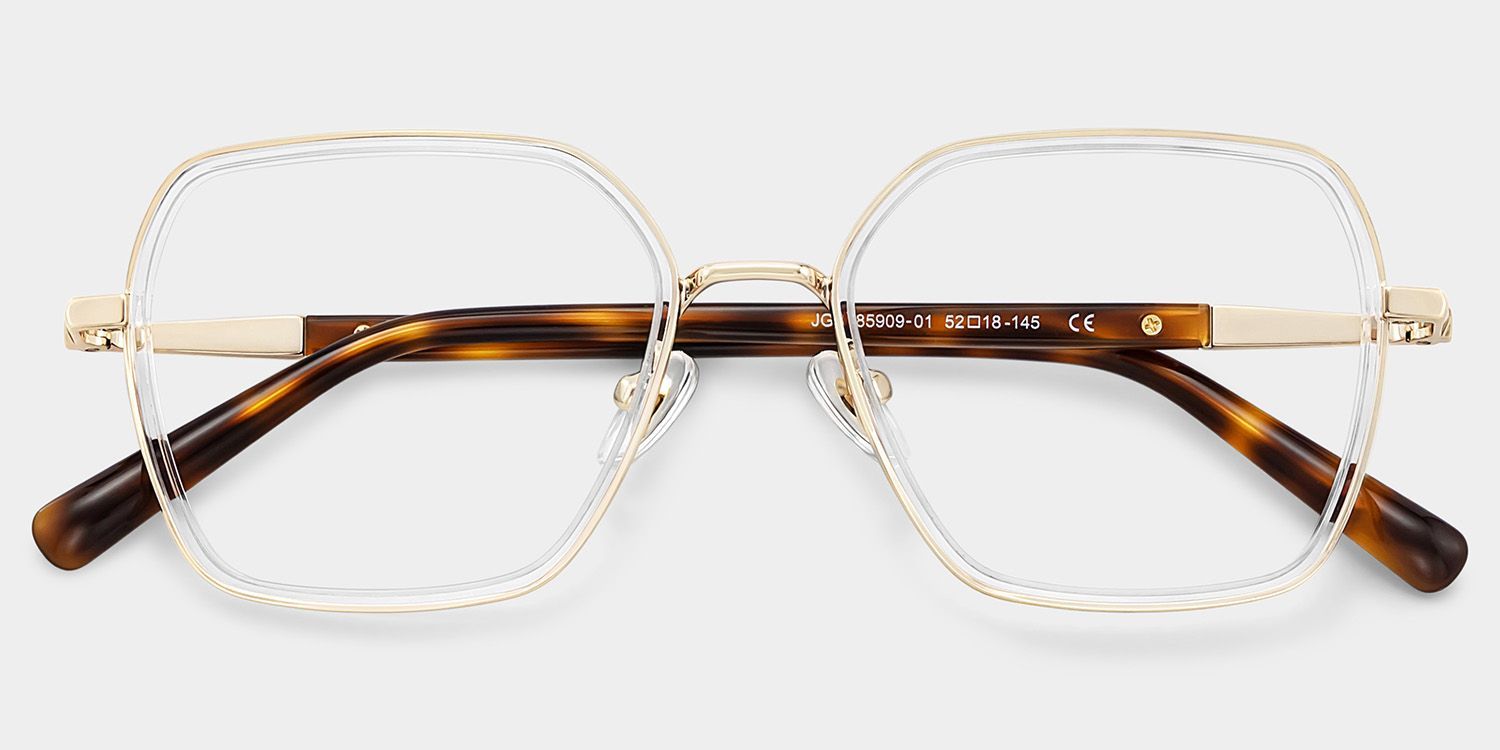 Sophie Klare Geometrische Brille mit Materialmix-Fassung für Damen | ZEELOOL3