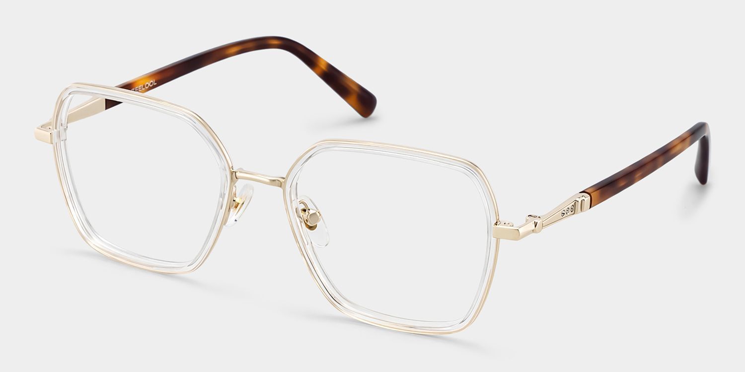 Sophie Klare Geometrische Brille mit Materialmix-Fassung für Damen | ZEELOOL4