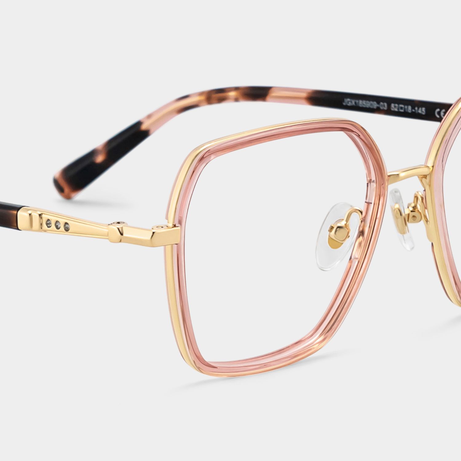 Sophie Rosa Geometrische Brille mit Materialmix-Gestell für Damen | ZEELOOL5