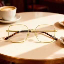 Abigail Gold Quadratisch Brille0