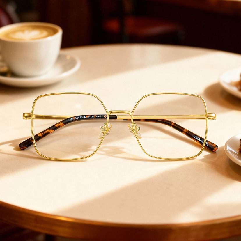 Abigail Gold Quadratisch Brille