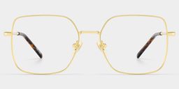 Abigail Gold Quadratisch Brille1