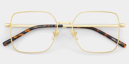 Abigail Gold Quadratisch Brille2